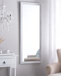 Miniatyrbild 4 av 6: Hängande Väggspegel Vit Trä Utseende 50 x 130 cm Rektangulär Vertikal Minimalistisk Skandinavisk