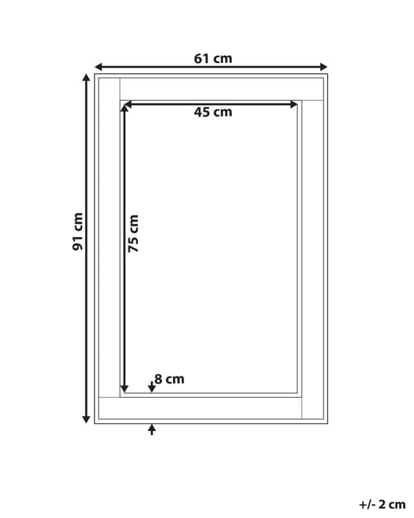 Hängande Väggspegel Silver med Guld 60 x 90 cm Vertikal Minimalistisk Konst Sovrum Vardagsrum