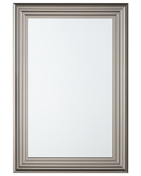 Hängande Väggspegel Silver 61 x 91 cm Rektangulär Modern Enkel Minimalistisk Sovrum Vardagsrum