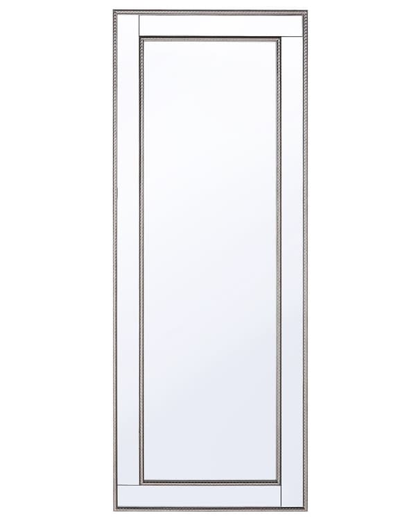 Hängande Väggspegel Silver med Guld 50 x 130 cm Vertikal Minimalistisk Konst Sovrum Vardagsrum