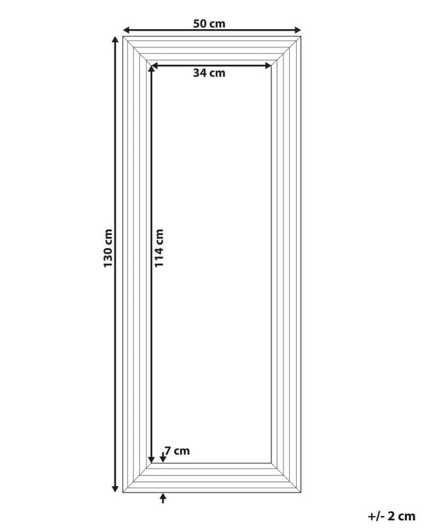 Hängande Väggspegel Silver 50 x 130 cm Rektangulär Modern Enkel Minimalistisk