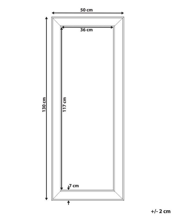 Hängande Väggspegel Silver 50 x 130 cm Vertikal Vardagsrum Sovrum Gesso Finish