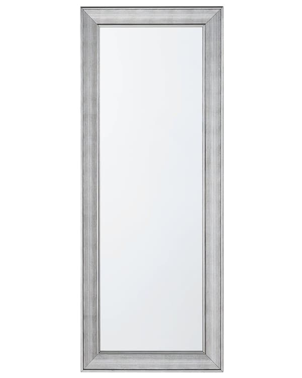 Hängande Väggspegel Silver 50 x 130 cm Vertikal Vardagsrum Sovrum Gesso Finish