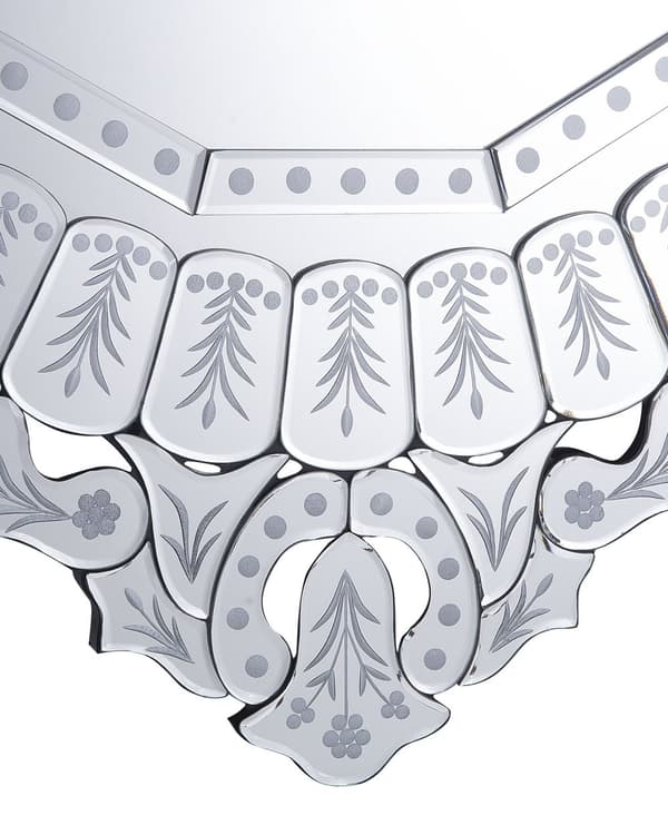 Vægspejl Sølv Blank MDF og Glas 70x100 cm Dekorativt Stort Rundt Royal Prinsesse Design Pigeværelse Entré Venetiansk Glamour stil Indretning