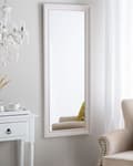 Miniatyrbillede 4 af 6: Vægspejl Hvid Sølv Plastik MDF 50 x 130 cm Dekorativ Aflangt Lodret Væghængt Spejl med Ramme til Entré Stue Pigeværelse Spejlvæg Design