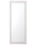 Miniatyrbillede 1 af 6: Vægspejl Hvid Sølv Plastik MDF 50 x 130 cm Dekorativ Aflangt Lodret Væghængt Spejl med Ramme til Entré Stue Pigeværelse Spejlvæg Design