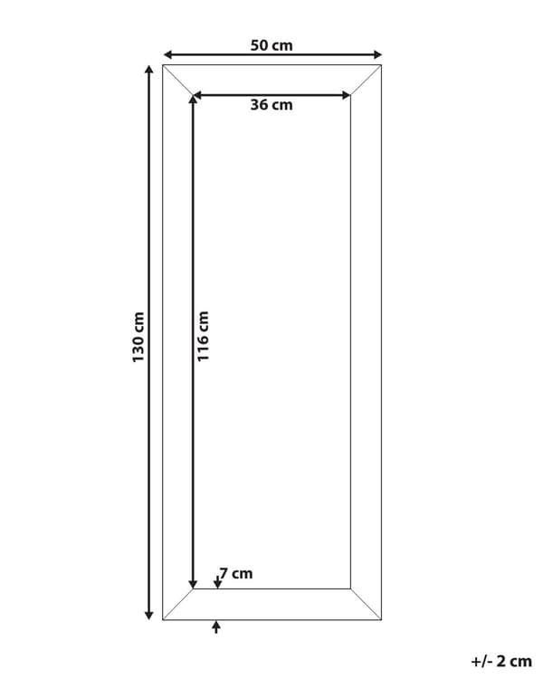 Væghængende Spejl Brun 50 x 130 cm Lodret Stue Soveværelse Finish Moderne Stil
