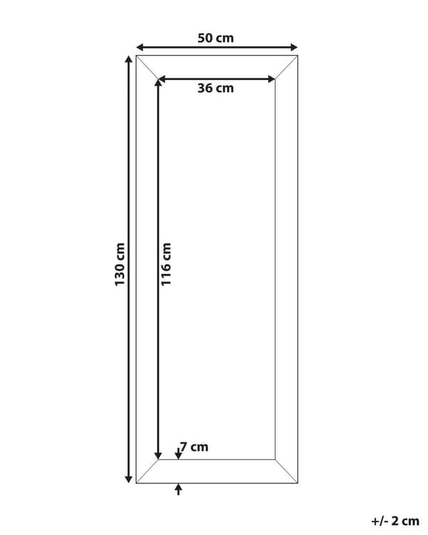 Vægspejl Sølv Glas 50 x 130 cm Rektangulær Aflangt Spejl med Ramme til Pigeværelse med Ophæng Beslag Glamour Design Indretning