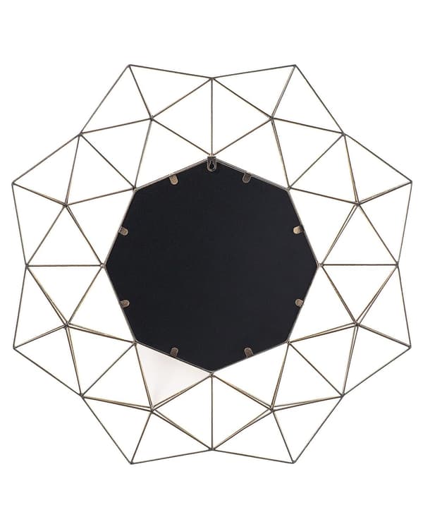 Vægspejl Guld Metal 69 x 80 cm Dekorativ Ottekantet Væghængt Spejl i Form af Sol Stjerne Ramme Vægdekoration til Stue Entré Soveværelse