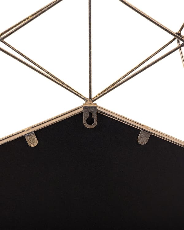 Vægspejl Guld Metal 69 x 80 cm Dekorativ Ottekantet Væghængt Spejl i Form af Sol Stjerne Ramme Vægdekoration til Stue Entré Soveværelse