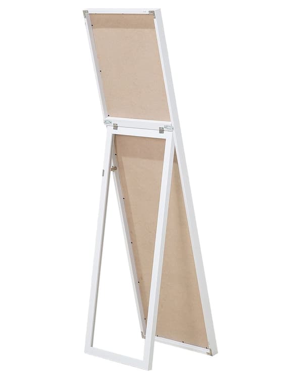Stående rektangulært gulvspejl i hvid 40 x 140 cm