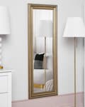 Miniatyrbillede 2 af 7: Stående Spejl Guld Sølv 51 x 141 cm Rektangulær Ramme Gulvdekoration Stue Soveværelse Kommode Moderne Stil
