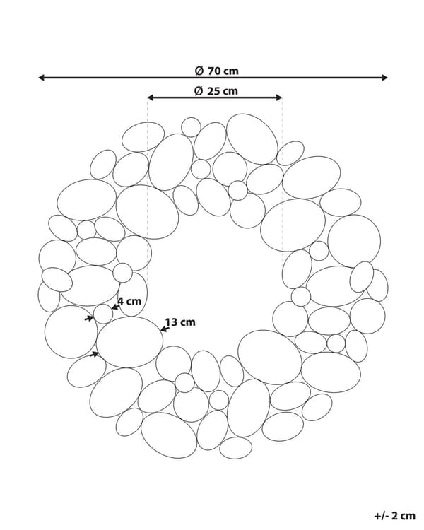 Vægspejl Sølv Glas ø 70 cm Rund Væghængt Spejl til