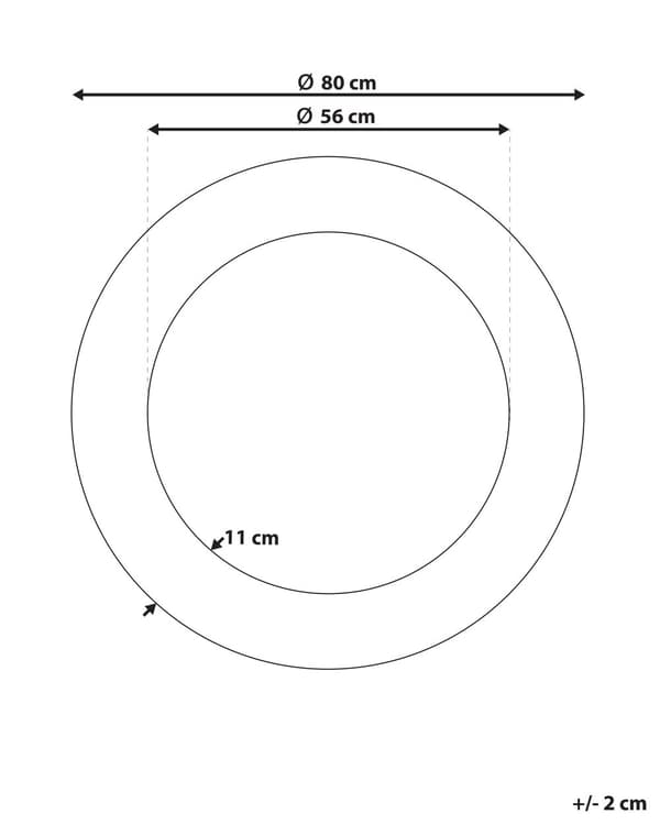 Vægspejl Guld Metal og Glas 80 x 80 cm Rund Stort Dekorativ Væghængt Tekstureret Spejl Indgraveret Ramme til Stue Entré Soveværelse Indretning