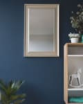 Miniatyrbillede 2 af 5: Vægspejl Guld Sølv Syntetisk 60 x 90 cm Væghængt Aflangt Spejl i Rillet Guldramme Moderne Glamour stil til Soveværelse Entré Indretning Dekor