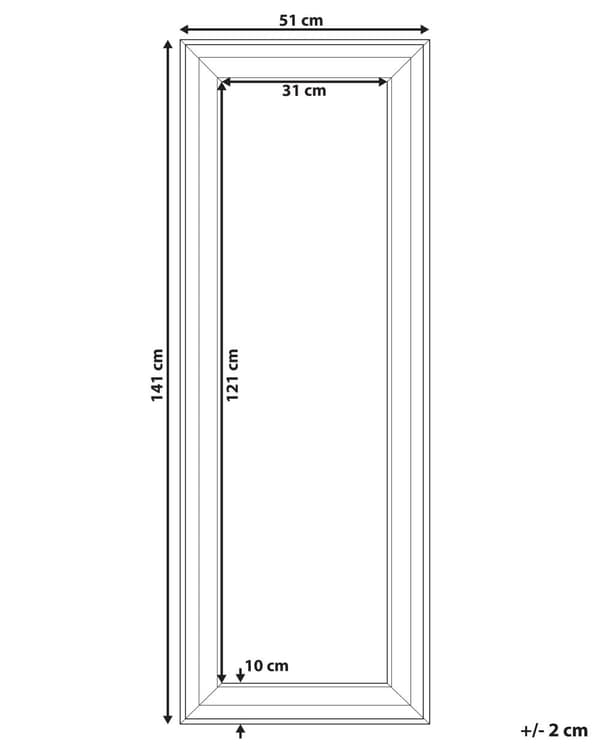 Hængende Vægspejl Hvid 51 x 141 cm Syntetisk Materiale Skandinavisk Inspireret Minimalistisk Stil