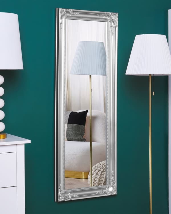 Hængende vægspejl Sølv 51 x 141 cm Syntetisk materiale med Dekorativ Ramme Klassisk Fransk Inspireret Stil
