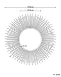 Miniatyrbild 3 av 7: Väggmonterad Hängande Spegel Silver 80 cm Rund Solstråle Sol Form