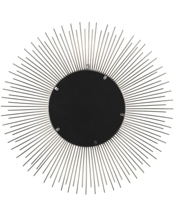 Väggmonterad Hängande Spegel Silver 80 cm Rund Solstråle Sol Form