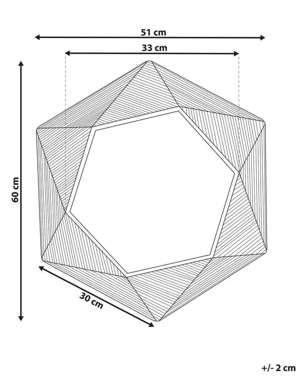 Väggmonterad Hängande Spegel Guld 60 cm Geometrisk Tjock Dekorativ Ram Vardagsrum Sovrum