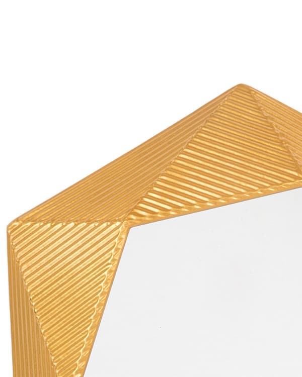 Väggmonterad Hängande Spegel Guld 60 cm Geometrisk Tjock Dekorativ Ram Vardagsrum Sovrum