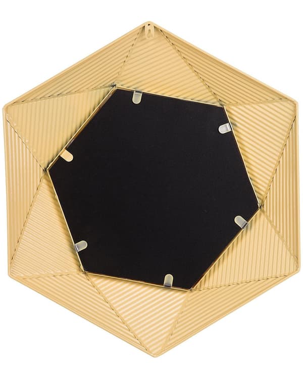 Väggmonterad Hängande Spegel Guld 60 cm Geometrisk Tjock Dekorativ Ram Vardagsrum Sovrum