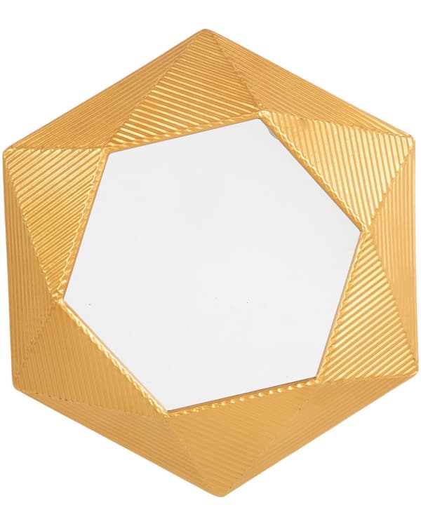 Väggmonterad Hängande Spegel Guld 60 cm Geometrisk Tjock Dekorativ Ram Vardagsrum Sovrum