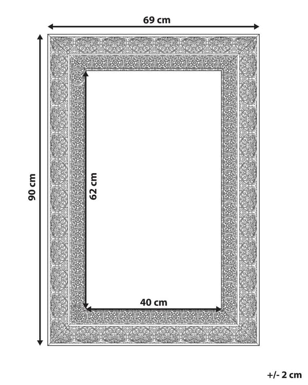 Vægspejl Kobber Metal Ramme 69 x 90 cm Moderne Entre Spejl med Ramme Design til Væg Victoriansk Håndlavet Glamour Living Room Accent Piece