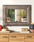 Miniatyrbillede 2 af 5: Vægspejl Kobber Metal Ramme 69 x 90 cm Moderne Entre Spejl med Ramme Design til Væg Victoriansk Håndlavet Glamour Living Room Accent Piece