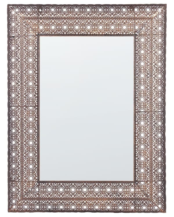 Vægspejl Kobber Metal Ramme 69 x 90 cm Moderne Entre Spejl med Ramme Design til Væg Victoriansk Håndlavet Glamour Living Room Accent Piece