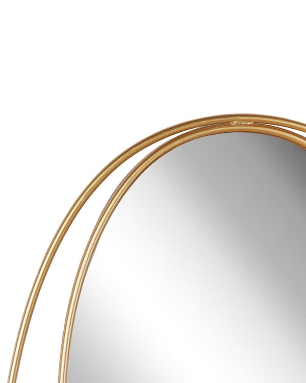 Vægspejl Guld Stål 90 x 55 cm Rundt Oval Ramme Stor Ophæng Dekor Glam Retro Stue Soveværelse til Døren Indretning Minimalistisk Skandinavisk