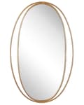 Miniatyrbillede 1 af 6: Vægspejl Guld Stål 90 x 55 cm Rundt Oval Ramme Stor Ophæng Dekor Glam Retro Stue Soveværelse til Døren Indretning Minimalistisk Skandinavisk