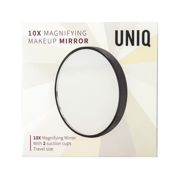 Makeup spejl 10X forstørrelse med sugekop, UNIQ - Sort