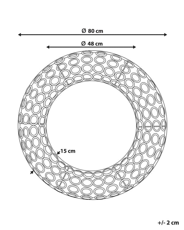 Vægspejl Guld Stål ø 80 cm Rund Dekorativ Eklektisk Design Krans Effekt Dør Ophæng Badeværelse Soveværelse Entré Indretning