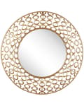 Miniatyrbillede 1 af 5: Vægspejl Guld Stål ø 80 cm Rund Dekorativ Eklektisk Design Krans Effekt Dør Ophæng Badeværelse Soveværelse Entré Indretning