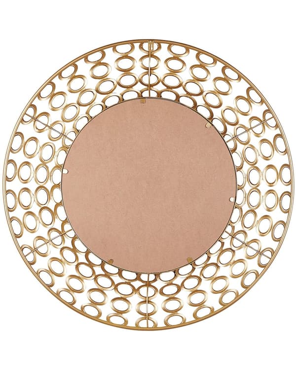 Hängande Väggspegel Oval Guld 80 cm Väggkonst Dekor Eklektisk Stil Vardagsrum