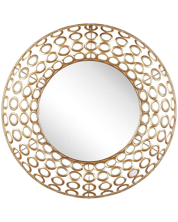 Hängande Väggspegel Oval Guld 80 cm Väggkonst Dekor Eklektisk Stil Vardagsrum