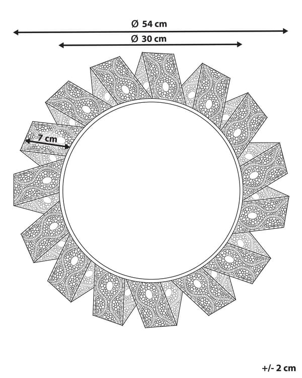 Vägghängd spegel Vit med koppar 54 cm Rund spiralram Dekorativ Vardagsrum Sovrum