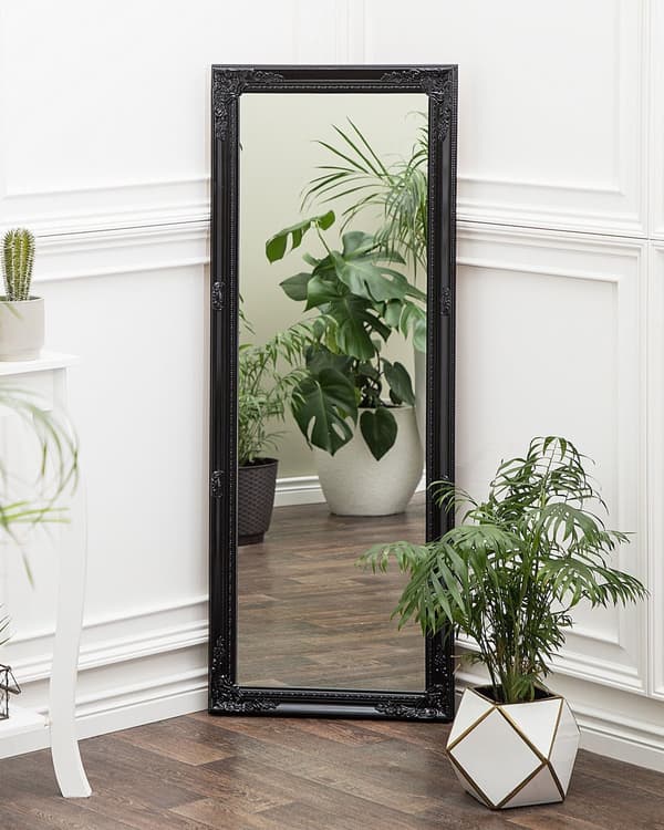 Hängande Väggspegel Svart Rektangulär Modern Elegant Vardagsrum Sovrum Hall Matt Finish
