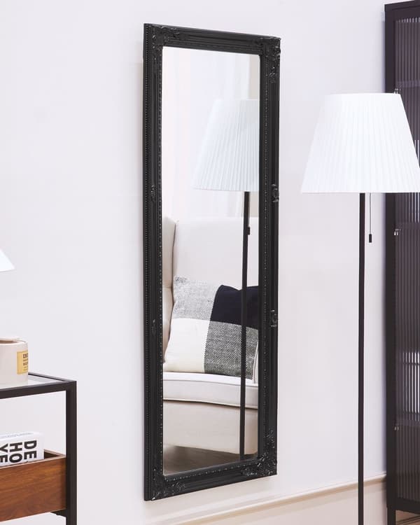 Hängande Väggspegel Svart Rektangulär Modern Elegant Vardagsrum Sovrum Hall Matt Finish