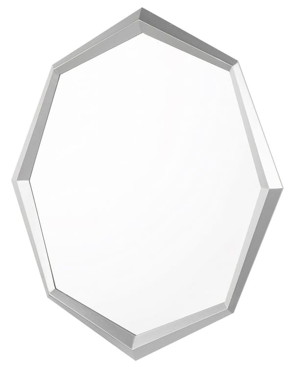 Hängande Väggspegel Silver 91 x 66 cm Oktogonal Dekorativ Accentstycke