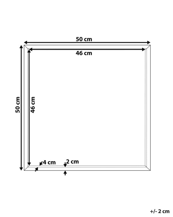 Väggspegel Vit Syntetisk Ram 50 x 50 cm Kvadrat Vägg Hängande