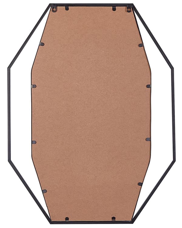 Hängande Väggspegel Oktogonal Grå 80 x 60 cm Metall Dekorativ Modern Minimalist Stil