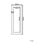 Pikkukuva 3 / 6: Seinäpeili harmaa valkoinen synteettinen materiaali lasi 50 x 130 cm koukuilla suorakulmainen rustiikkinen tyyli