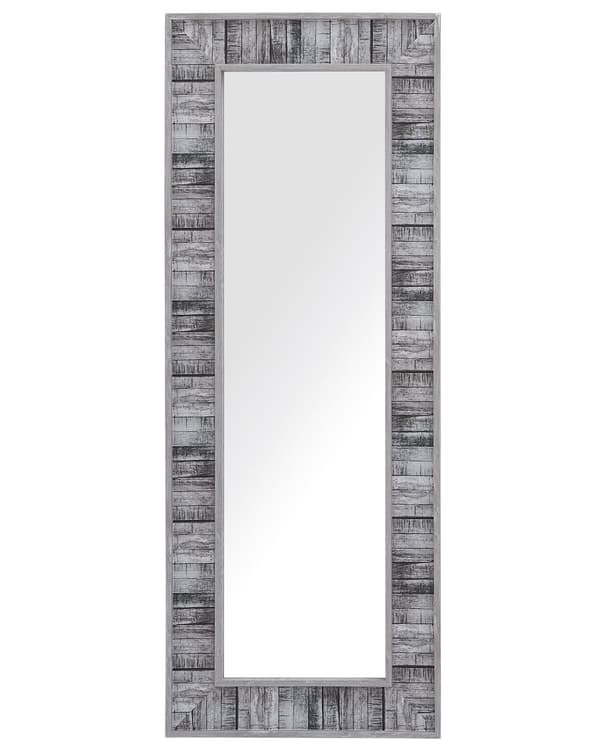 Väggspegel Grå Trä Syntetisk Ram 50 x 130 cm Rektangulär Vägg Hängande