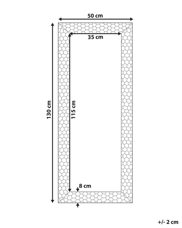 Väggspegel Guld Syntetisk Ram 50 x 130 cm Rektangulär Vägg Hängande