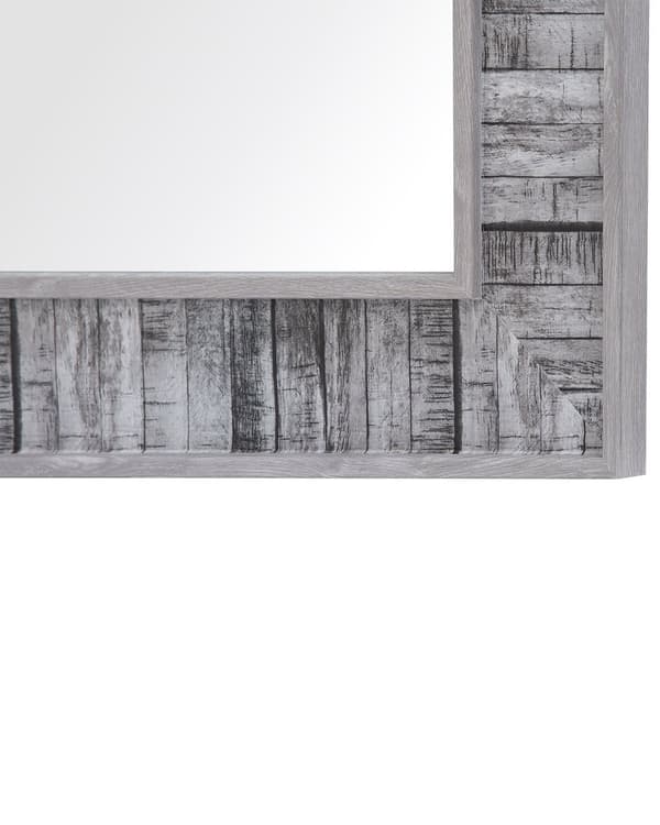 Vægspejl Grå Hvid Træ Syntetisk Plastik og Glas 50 x 130 cm Rektangulært Vægophæng Spejl med Træramme til Entre Design Pigeværelse