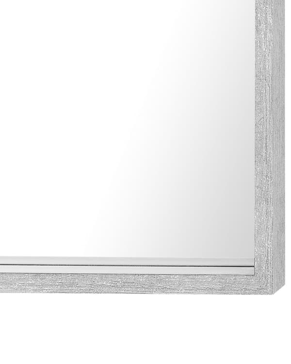 Vægspejl Grå Syntetisk Stel 50 x 50 cm Smart Firkantet Design Væg Ophæng til Dør Tynd Ramme Badeværelse Entré Dekoration Tilbehør
