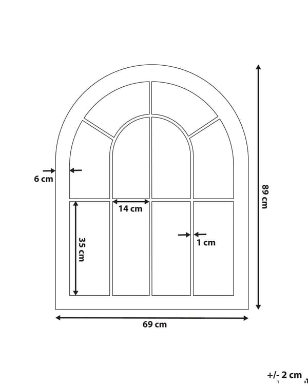 Vægspejl Beige Metalramme 69 x 88 cm Malet Traditionel