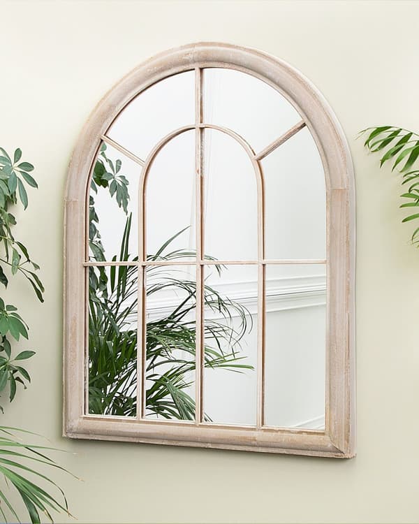 Vægspejl Beige Metalramme 69 x 88 cm Malet Traditionel